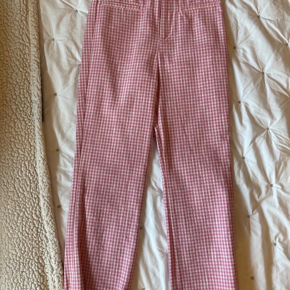 NWOT Zara Pink Gingham Pants